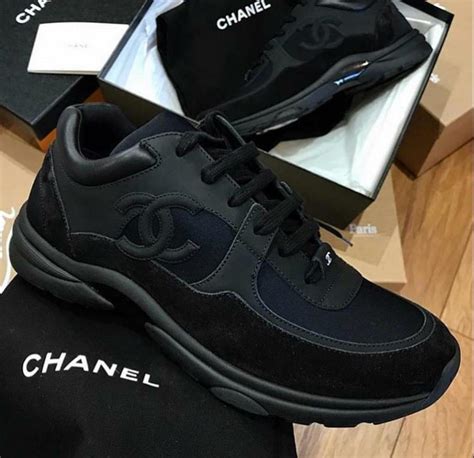 black chanel trainers uk|chanel black trainers women.